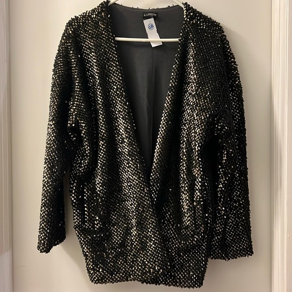 NWT Express open front fleece and sequin jacket - Picture 1 of 9